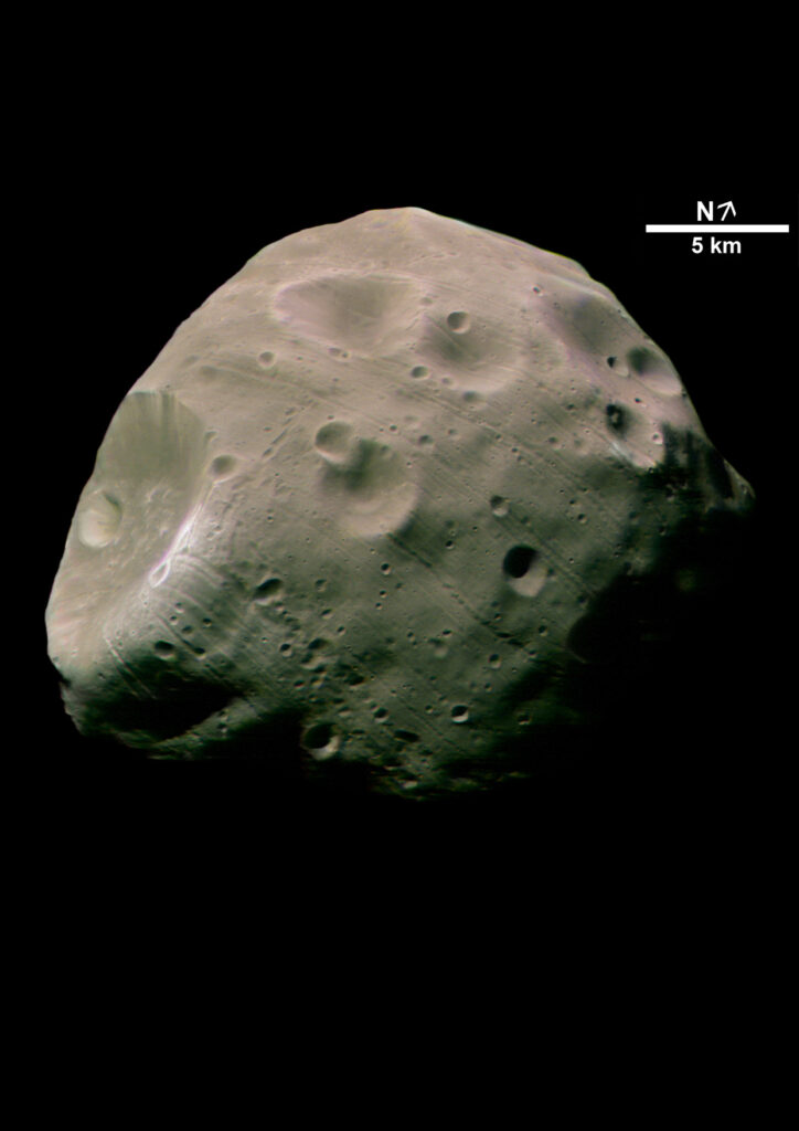 Zdjęcie przedstawiające Fobos - księżyc Marsa