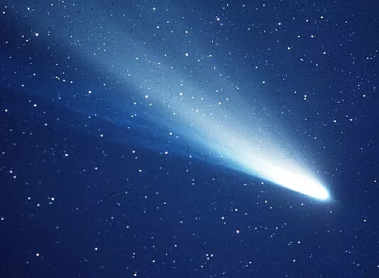 Zdjęcie komety Halleya wykonane w 1986 r.