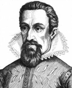  Rycina przedstawiająca popiersie Johannesa Keplera